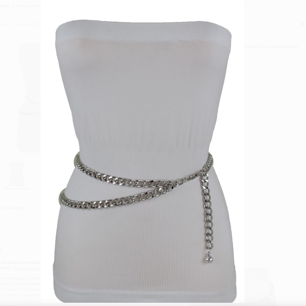 Vintage Heavy Metal Silver Chain Link Belt